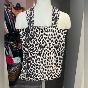 White & Black Leopard Print Tote Bag